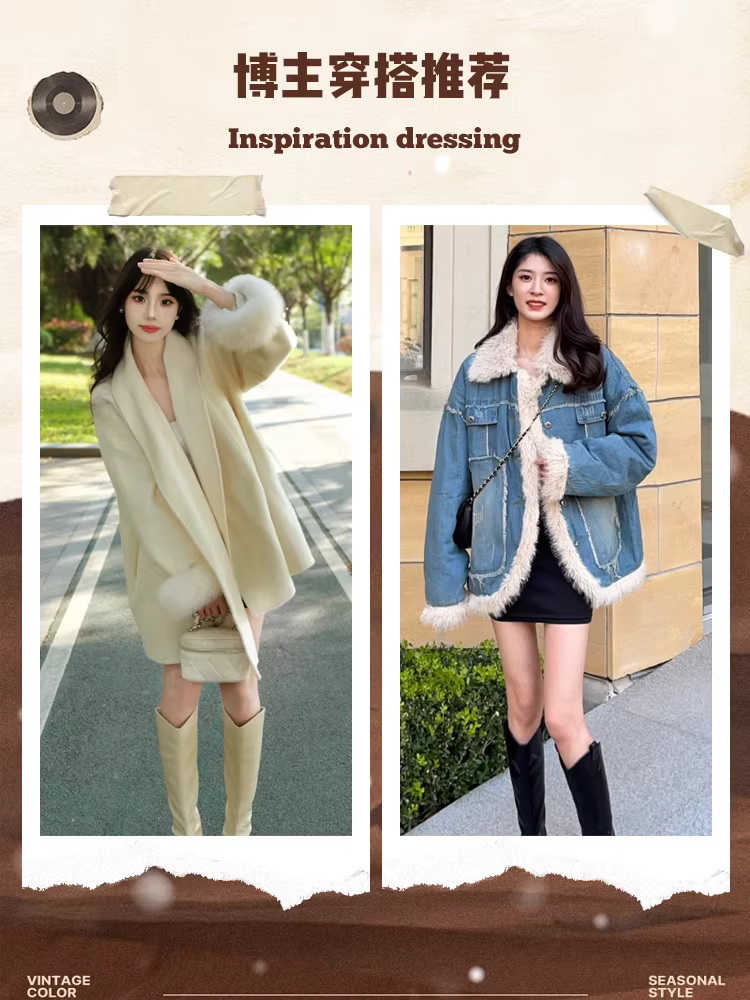 Giày bốt cổ cao Dadong kiểu chữ V dành cho nữ, mẫu mới thu đông 2025, kiểu dáng phổ biến, lót lông cừu, đế dày, bốt ngắn, bốt đi xe.