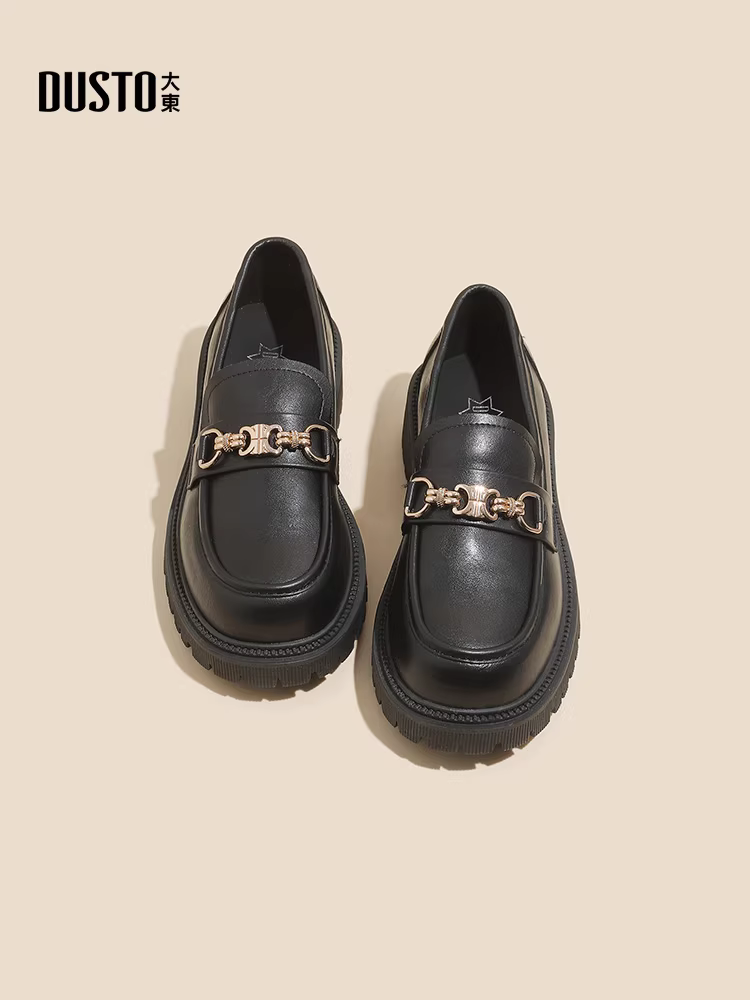 Giày da mềm đế mềm Dadong dành cho nữ 2025 mẫu mới phổ biến mùa thu đông đế dày mũi tròn kiểu lười