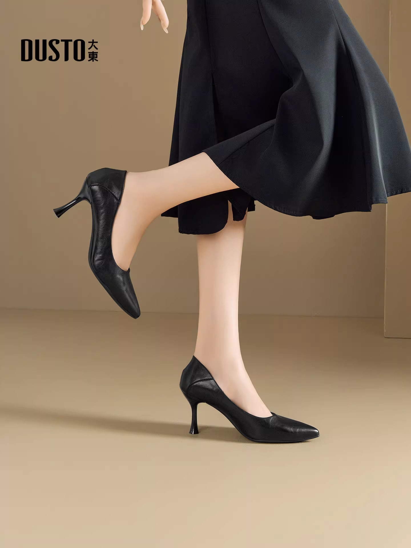 Giày cao gót mũi nhọn kiểu Pháp Dadong dành cho nữ, mẫu mới thu đông 2025, giày cao gót stiletto đi làm, phối chân váy, giày nữ