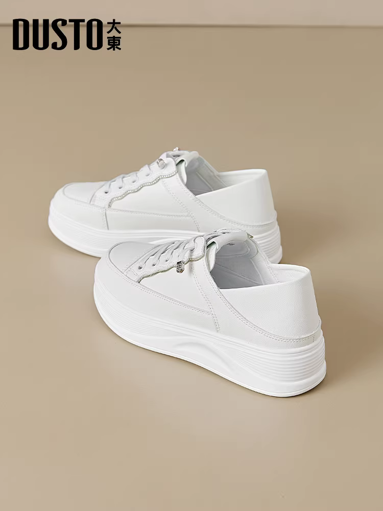 Giày thể thao đế dày màu trắng Dadong dành cho nữ, kiểu dáng mới phổ biến năm 2025, giày thời thượng năm nay, giày thể thao mùa thu đông thường ngày dành cho nữ.