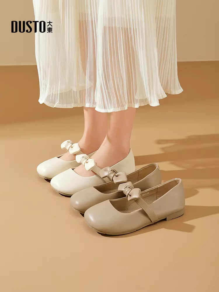 Giày bệt mềm đế mềm Dadong dành cho nữ, kiểu dáng thu mới 2025, phối chân váy, giày dự tiệc, kiểu Pháp mũi tròn, giày Mary Jane nữ