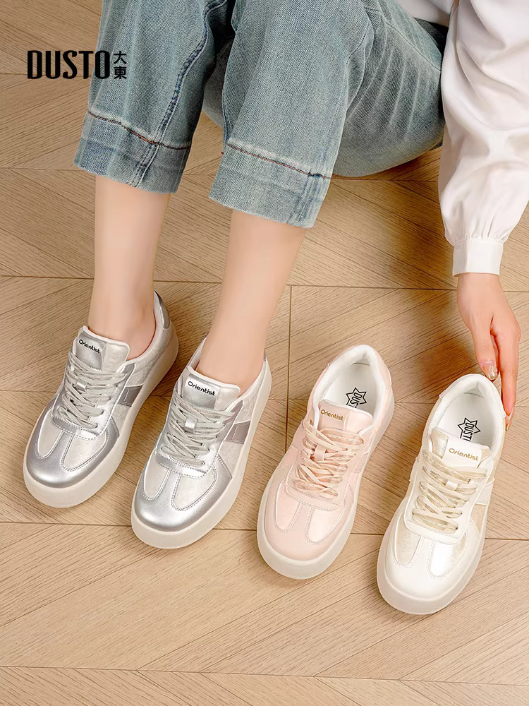 Giày thể thao Dadong dành cho nữ, mẫu mới phổ biến mùa thu đông 2025, giày đa năng, giày trắng nữ, giày tập Đức đế dày.