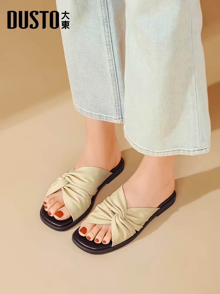 Dép đế bằng Dadong dành cho nữ, kiểu dáng mùa hè mới 2025, thích hợp đi cùng váy, dép đi biển đế mềm, dép xỏ ngón mùa hè dành cho nữ.