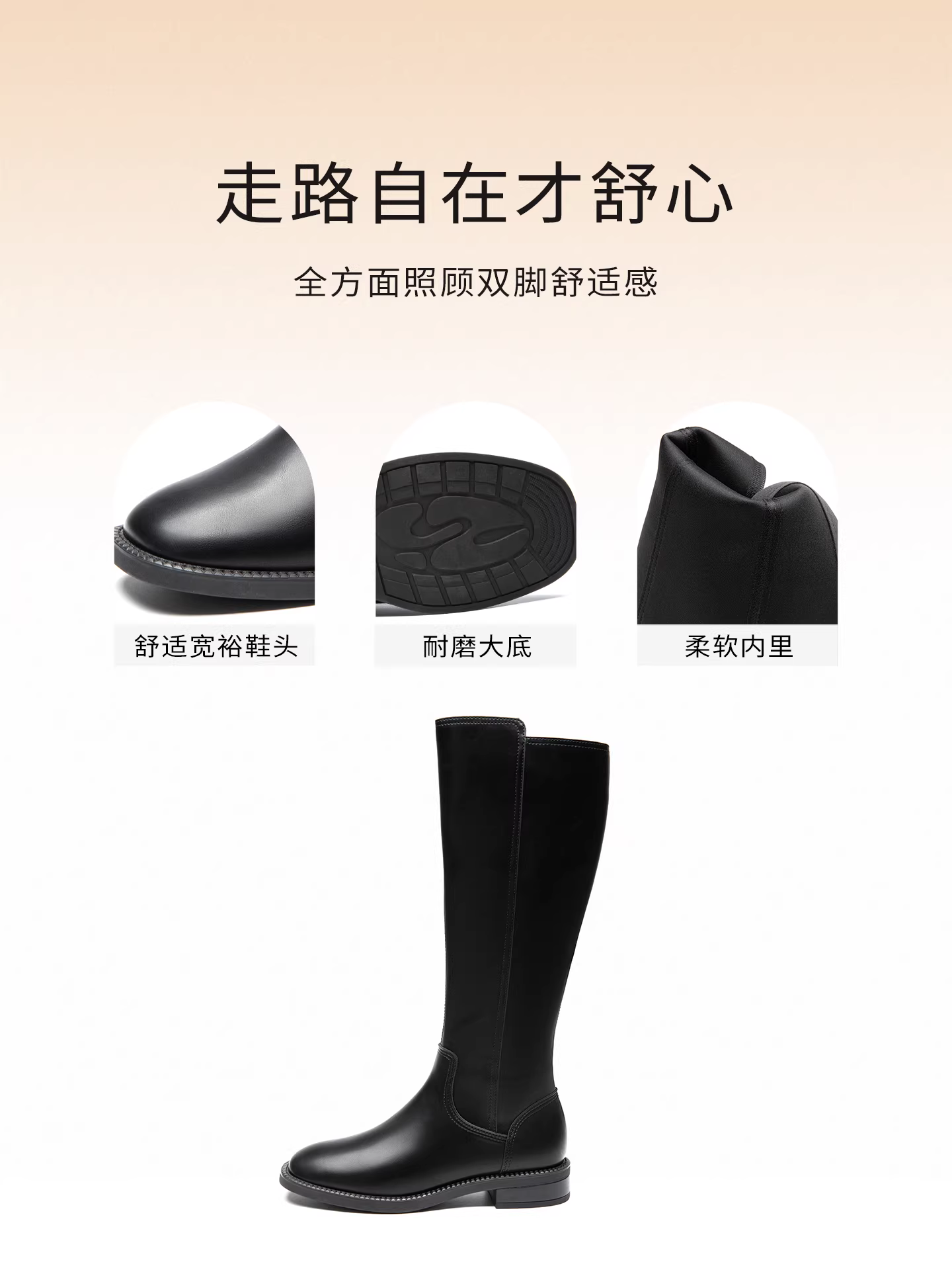 Giày bốt nữ Dadong Knight 2025 mới mùa thu đông màu đen, bốt cao quá gối dành cho phụ nữ nhỏ nhắn