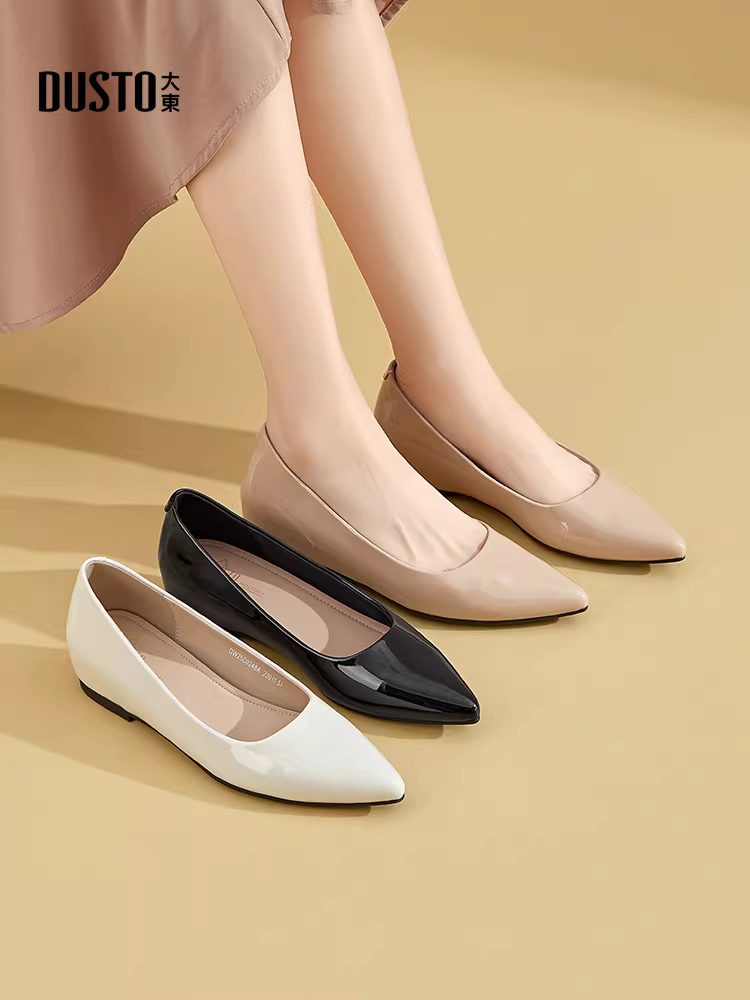 Giày lười mũi nhọn Dadong thanh lịch dành cho nữ, kiểu mới mùa thu 2025, thích hợp phối cùng váy, giày đi làm, giày bệt.