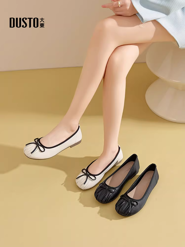 Giày bệt kiểu Pháp Dadong mẫu mới 2025 siêu mềm, giày dạ hội, giày ba lê, giày lười nữ, kiểu dáng dễ mang