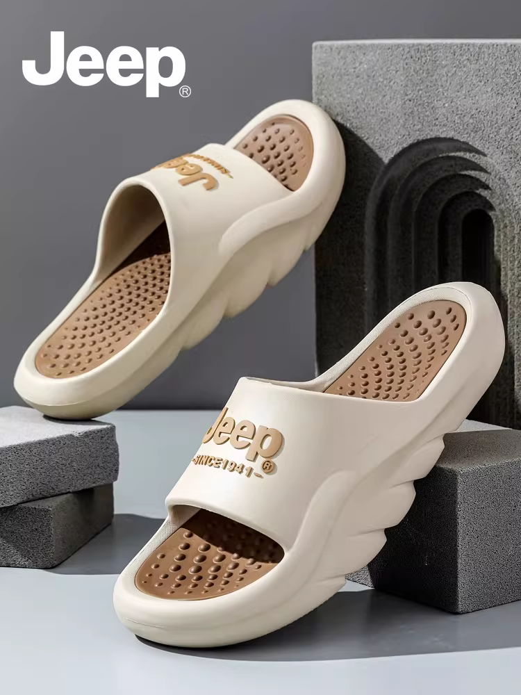 Dép thể thao ngoài trời đế dày thương hiệu mới hợp thời trang mùa hè của JEEP dành cho nam, dép chống trượt và chống mùi