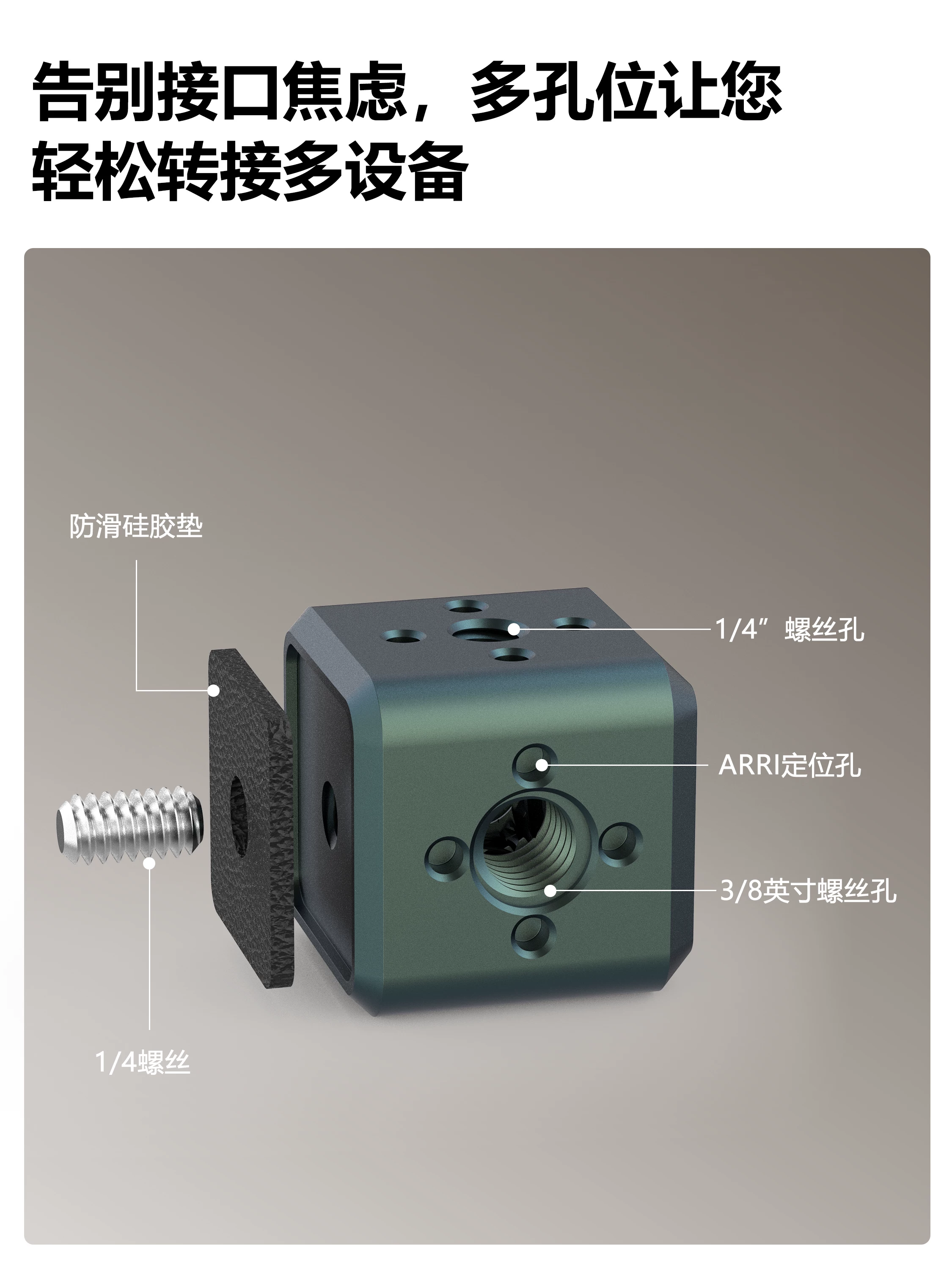 Bộ chuyển đổi lỗ vít chân máy ảnh Minifocus, bộ chuyển đổi đa lỗ 1/4 sang 3/8, khớp nối Arca-Swiss, giá đỡ máy ảnh, đèn fill, tay đỡ đa năng, phụ kiện mở rộng cold shoe