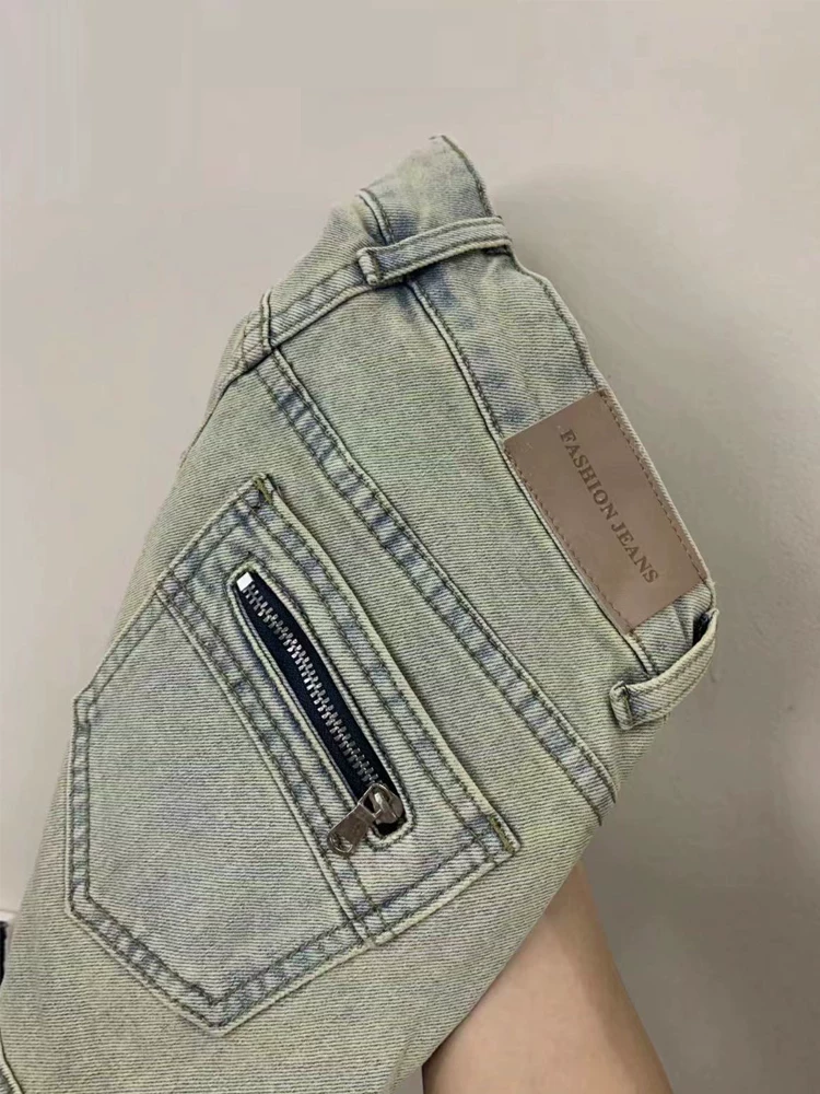 Quần short denim cổ điển kiểu Mỹ dành cho nữ, dáng quả lê mùa hè, cỡ lớn, lưng cao, dáng rộng, che hông, quần chữ A giảm béo