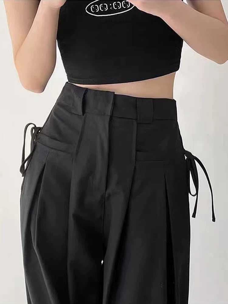 Quần âu nữ, mùa hè, cỡ lớn, quần ống thẳng cho dáng quả lê, cạp cao, rộng rãi, mềm mại, tôn dáng, kiểu dáng vest, quần ống rộng.