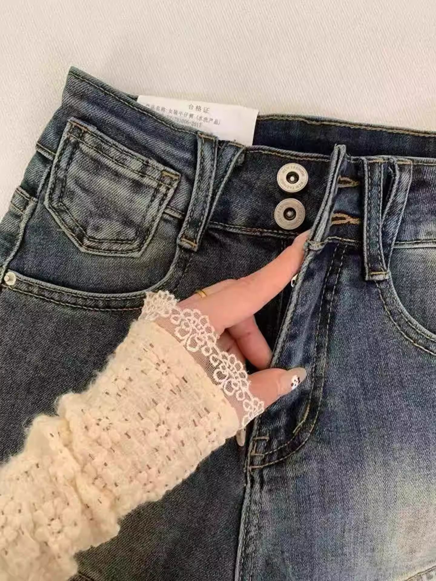 Quần short denim retro Mỹ dành cho nữ mùa hè 2025, size lớn, cạp cao, co giãn, tôn dáng, kiểu dáng chữ A, quần short ngắn