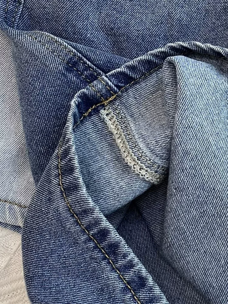 Quần short denim dáng lê dành cho nữ, kiểu dáng mỏng mùa hè, cỡ lớn, lưng cao, dáng rộng, tôn dáng, quần ống rộng dáng chữ A.