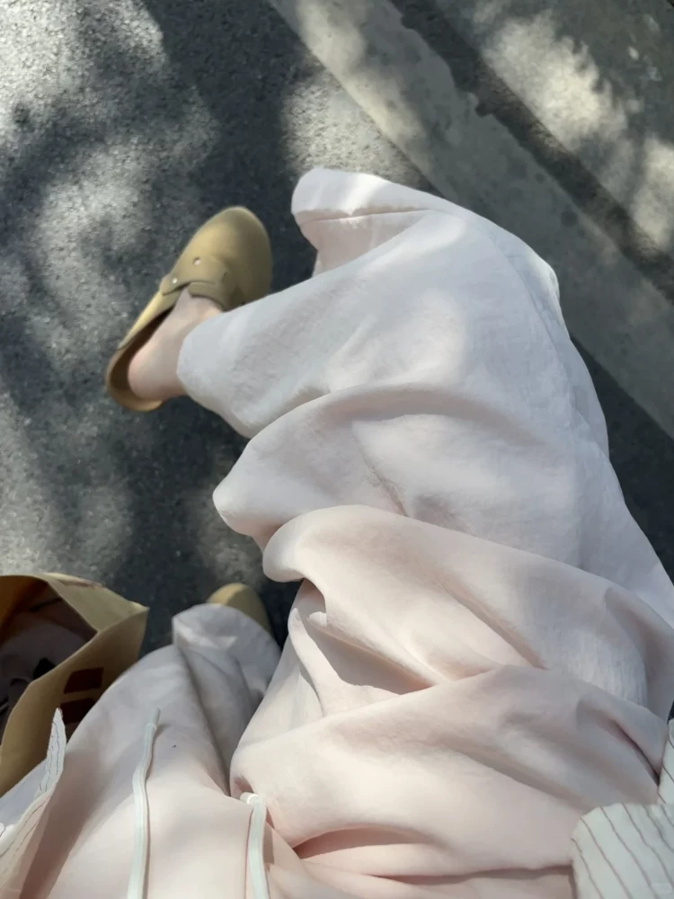 Quần suông màu hồng nữ mùa hè 2025 chất liệu mỏng, size lớn, cạp cao, dáng rộng, tôn dáng, chất liệu mát mẻ