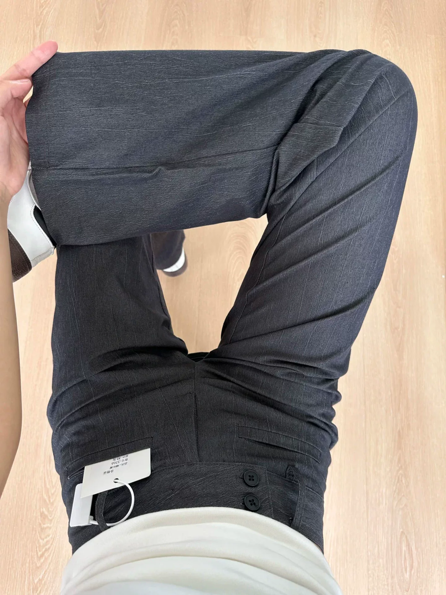 Quần âu kiểu Mỹ dành cho nữ, mùa thu, cỡ lớn, cạp cao, tôn dáng, chất liệu có vân, ôm dáng, hơi loe.