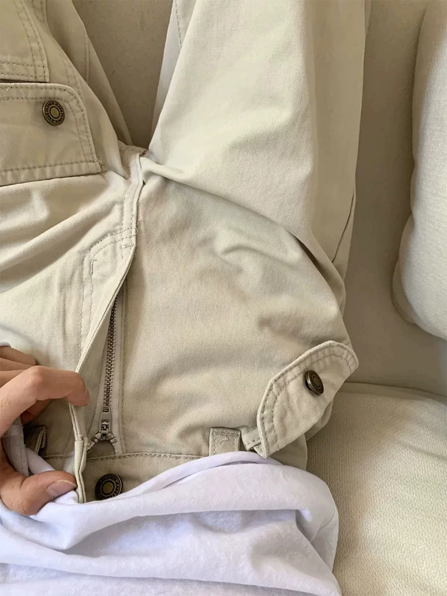 Quần jean kiểu Mỹ dáng loe dành cho nữ, đầu thu, cỡ lớn, lưng cao, dáng rộng, tôn dáng, ống thẳng, quần dài ống rộng