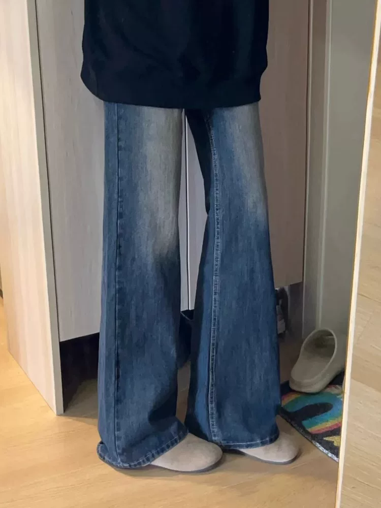 Quần jean loe nữ, kiểu dáng mỏng mùa hè, size lớn, cạp cao, dáng rộng, che hông, tôn dáng, quần ống rộng, quần chuông