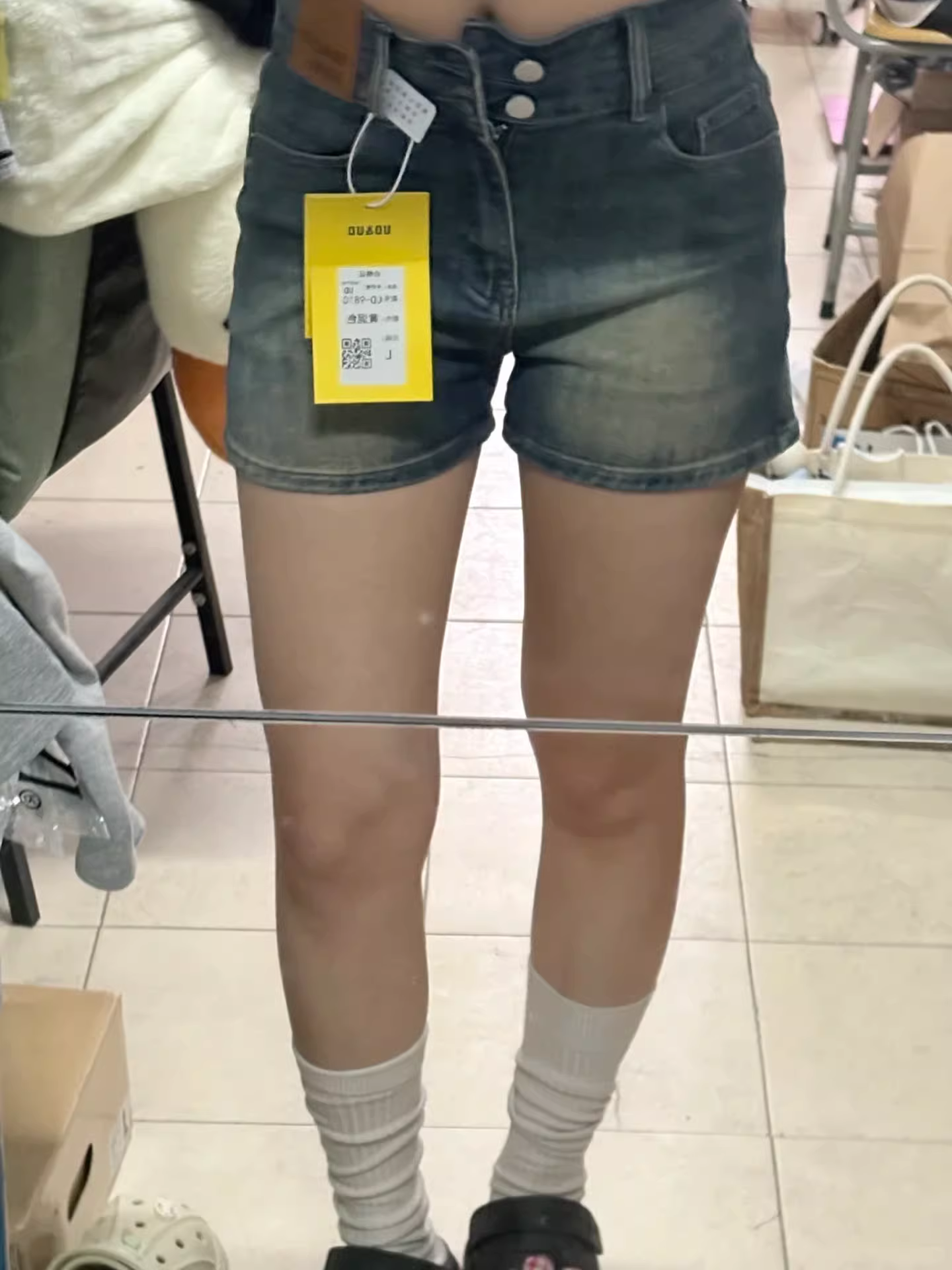 Quần short denim ống thẳng cổ điển dành cho nữ, cỡ lớn mùa hè, lưng cao, co giãn, thon gọn, dáng quả lê, quần ống rộng chữ A