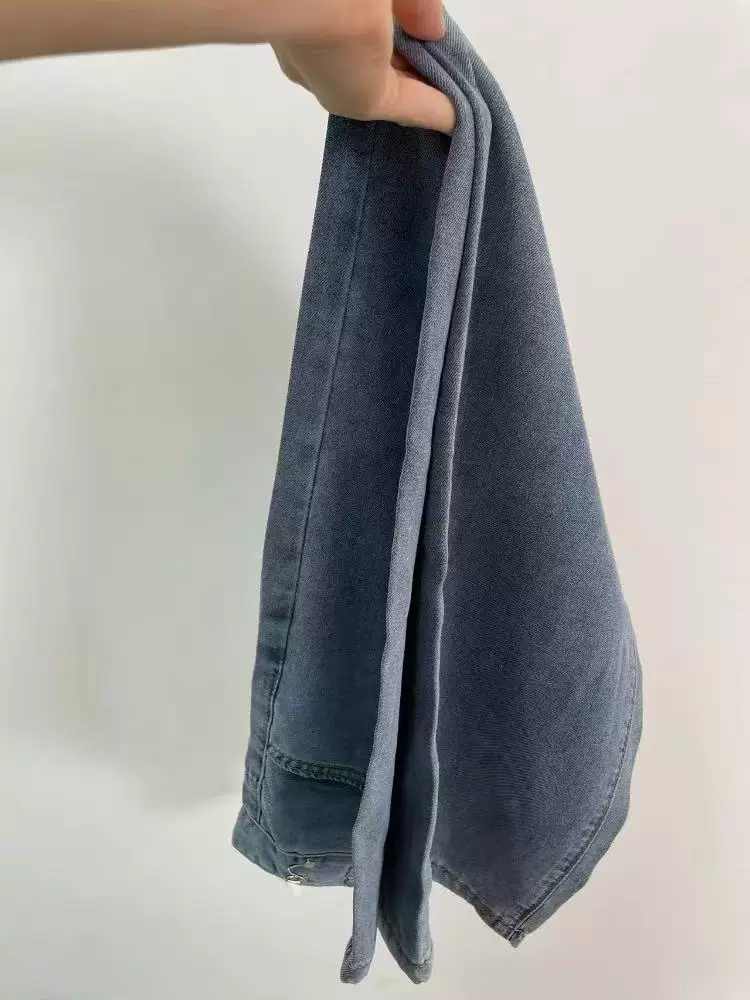 Quần jean Tencel dáng lê dành cho nữ, kiểu dáng mỏng mùa hè, cỡ lớn, lưng cao, rộng rãi, mềm mại, tôn dáng, ống rộng, dài chạm sàn