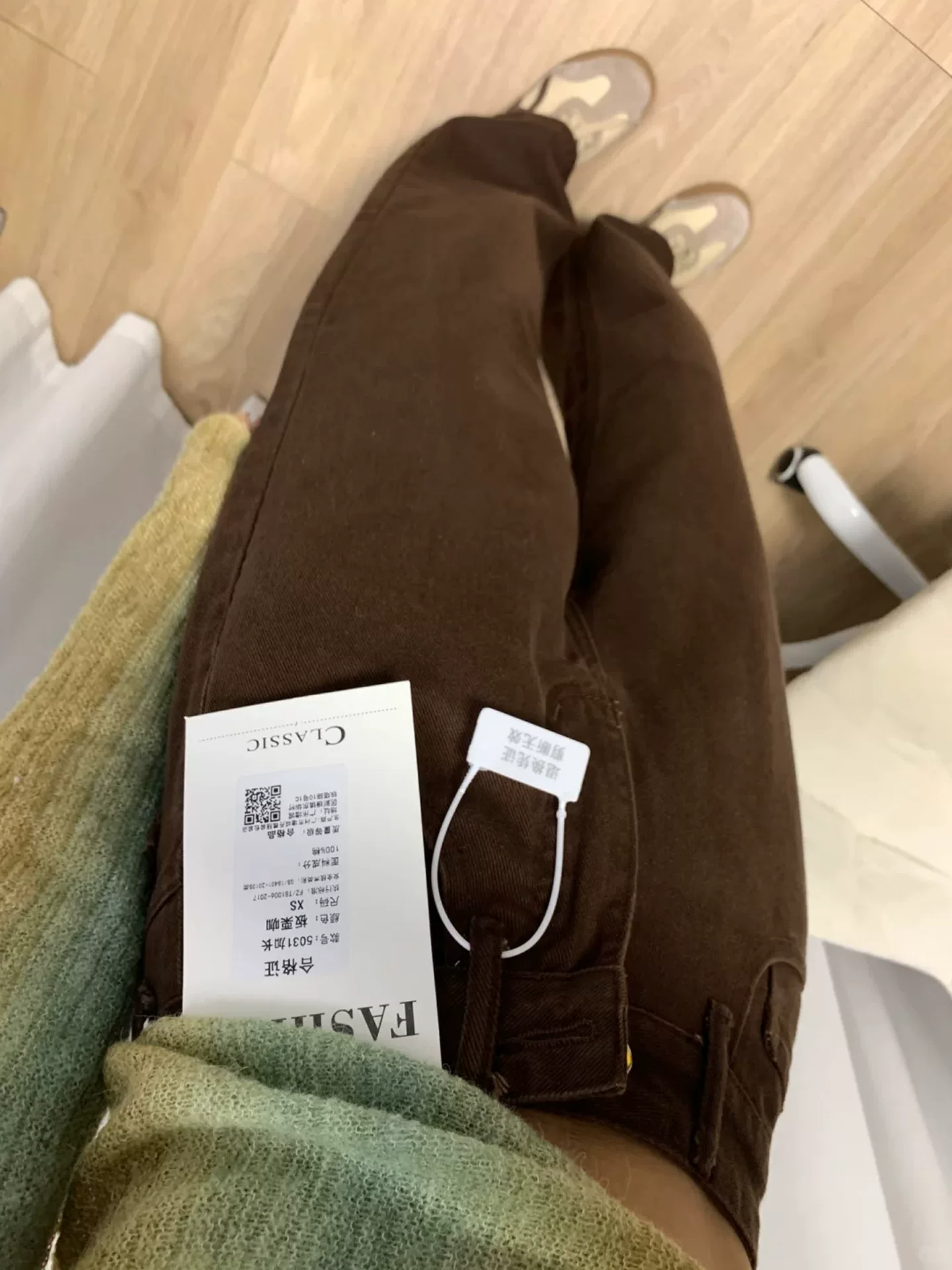 Quần jeans ống rộng màu nâu dành cho nữ có dáng quả lê, thu đông 2025, size lớn, cạp cao, dáng rộng, tôn dáng, quần ống thẳng