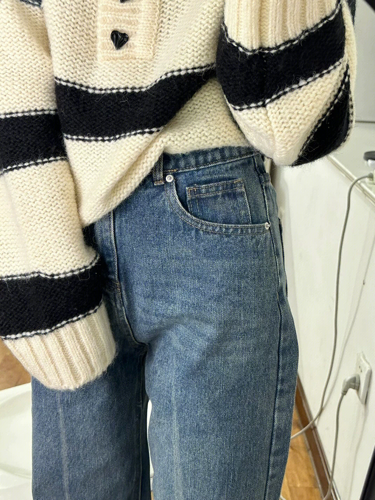 Quần ống rộng dáng quả lê dành cho nữ 2023 đầu thu cỡ lớn mập mm quần jean ống rộng dáng rộng lưng cao giảm béo