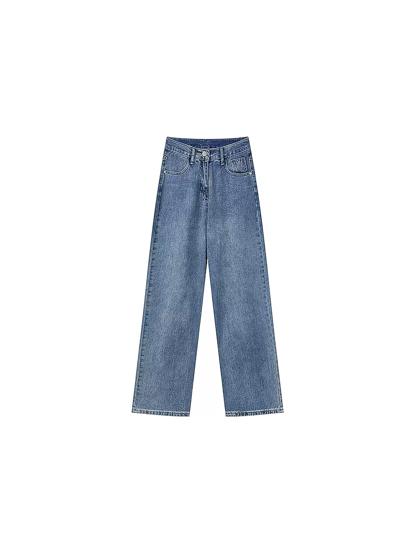 Quần jeans ống rộng lưng cao cổ điển dành cho nữ, size lớn mùa đông, lót lông cừu, dày dặn, rộng rãi, tôn dáng, quần ống đứng mềm mại