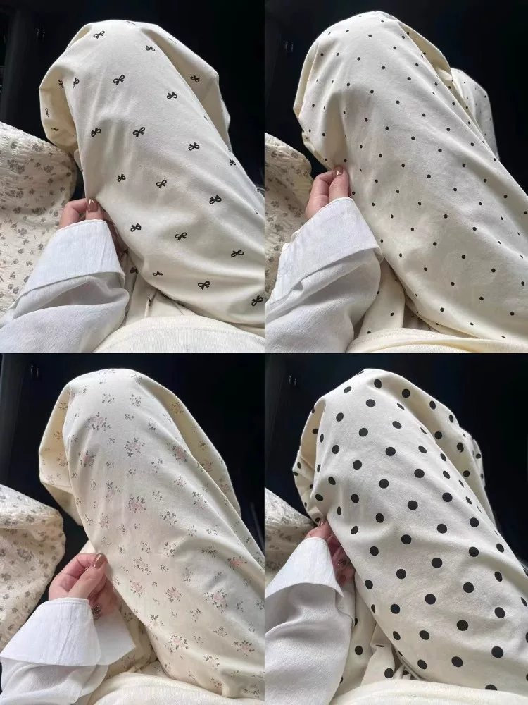 Quần âu kiểu Nhật thắt nơ dành cho nữ, quần ống rộng cạp cao cỡ lớn mỏng mùa hè dành cho phụ nữ nhỏ nhắn, quần ống rộng