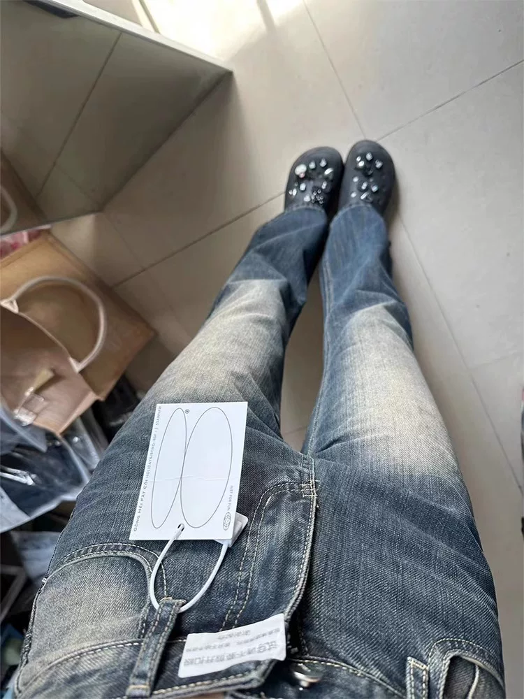 Quần jean ống loe nữ, kiểu mới đầu thu, size lớn, lưng cao, dáng rộng, tôn dáng, dành cho người có thân hình quả lê, quần ống chuông