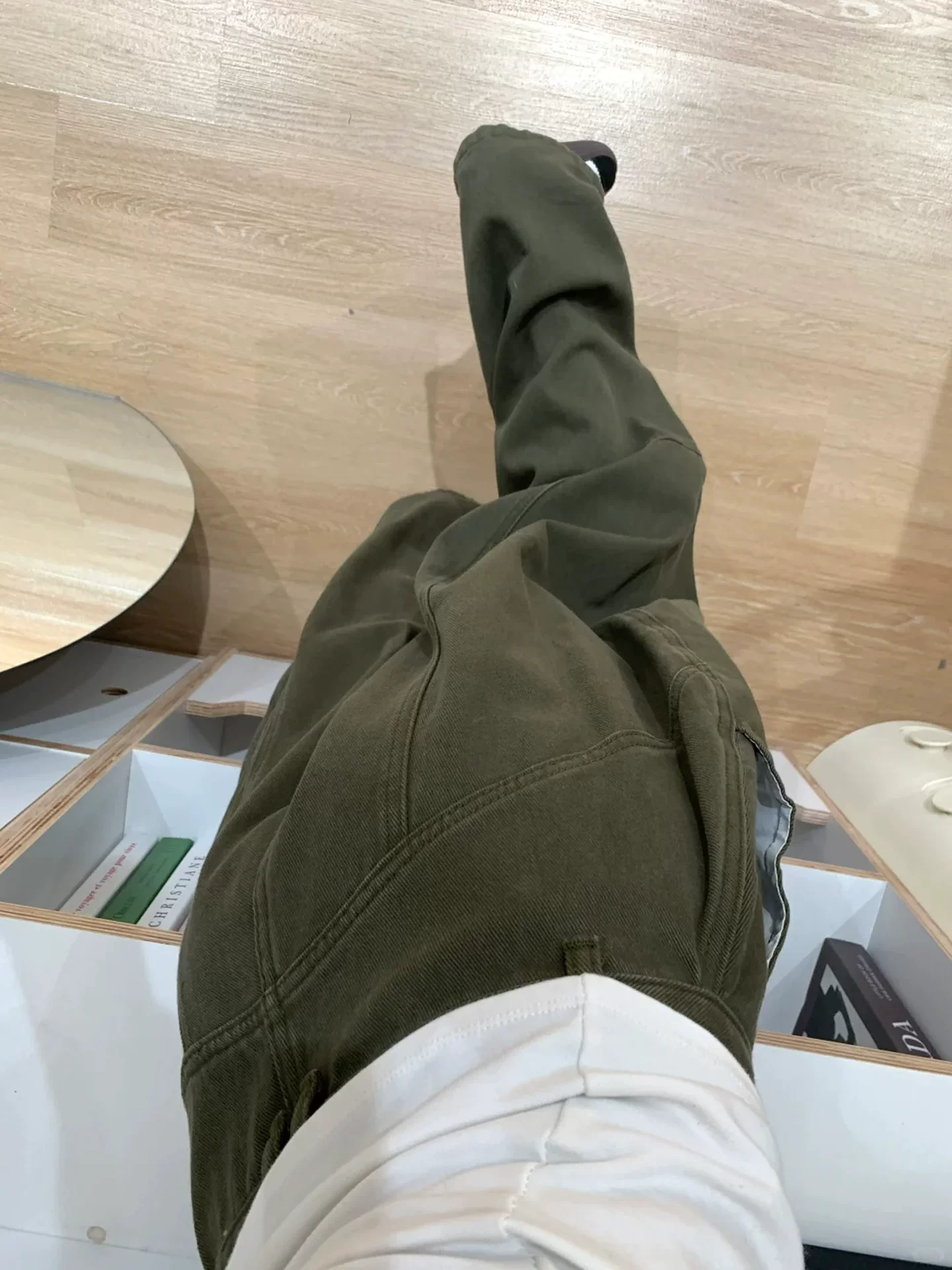 Quần jean ống rộng màu xanh quân đội dành cho nữ, phong cách mùa thu, cỡ lớn, lưng cao, dáng rộng, thon gọn, mềm mại, quần dài đến sàn