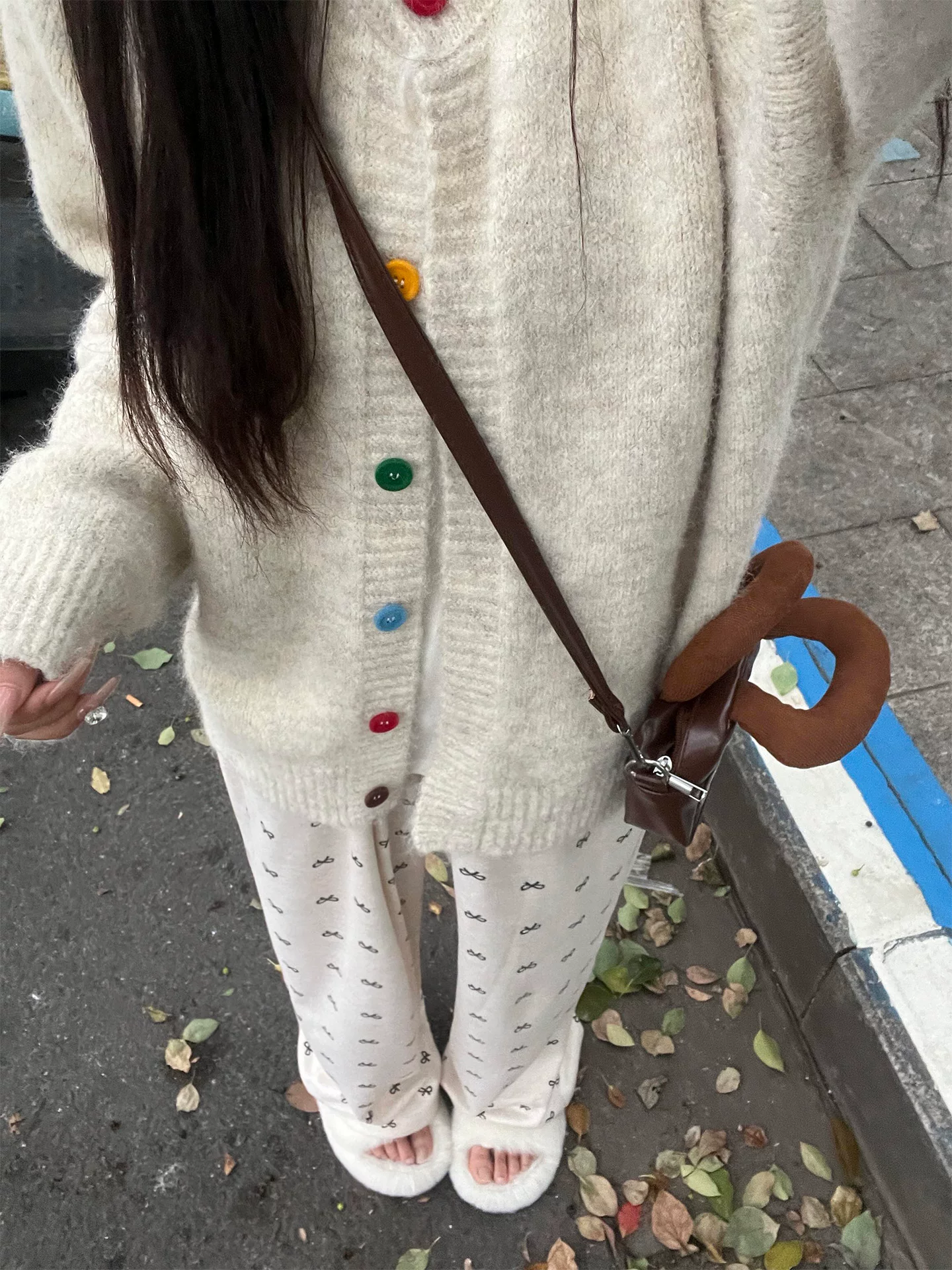 Quần gạo nếp dành cho nữ, kiểu dáng mùa thu mới, cỡ lớn, lưng cao, dáng suôn, tôn dáng, dáng quả lê, phong cách lười biếng, quần ống rộng thông thường.