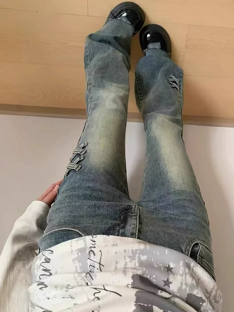 Quần jeans nữ dáng xòe nơ thời trang hè 2025, size lớn, cạp cao, co giãn, che hông, tôn dáng