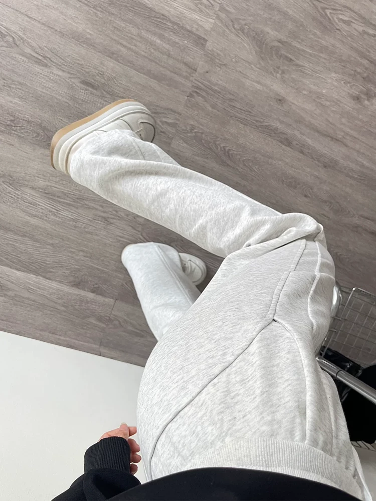 Quần jogger nữ kiểu Mỹ cổ điển, xu hướng mùa xuân 2025, size lớn, cạp cao, dáng rộng, tôn dáng