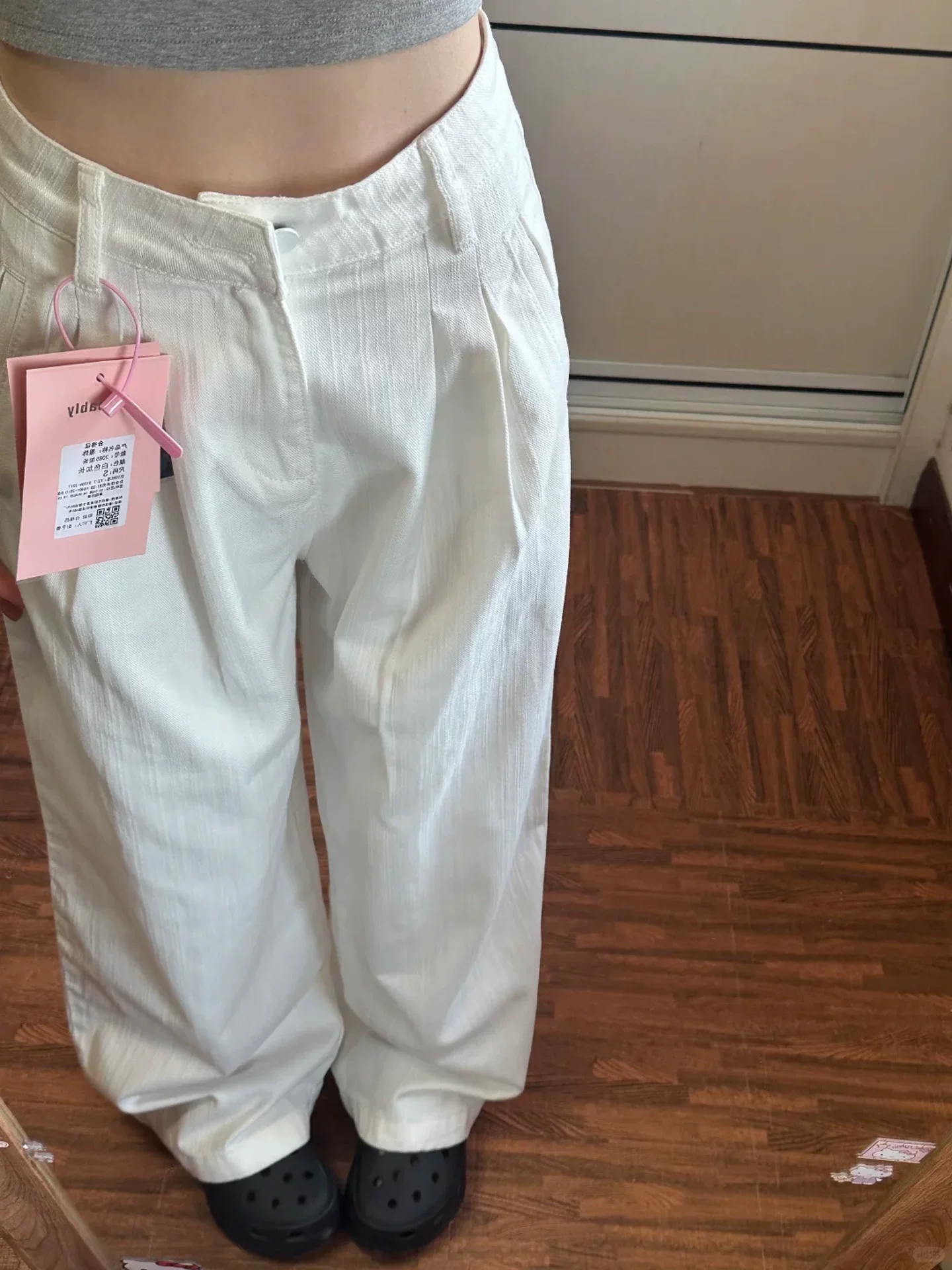 Quần jean ống rộng có họa tiết xếp ly dành cho nữ, phong cách mùa thu mới, cỡ lớn, lưng cao, dáng rộng, mềm mại, tôn dáng, quần dài chạm sàn