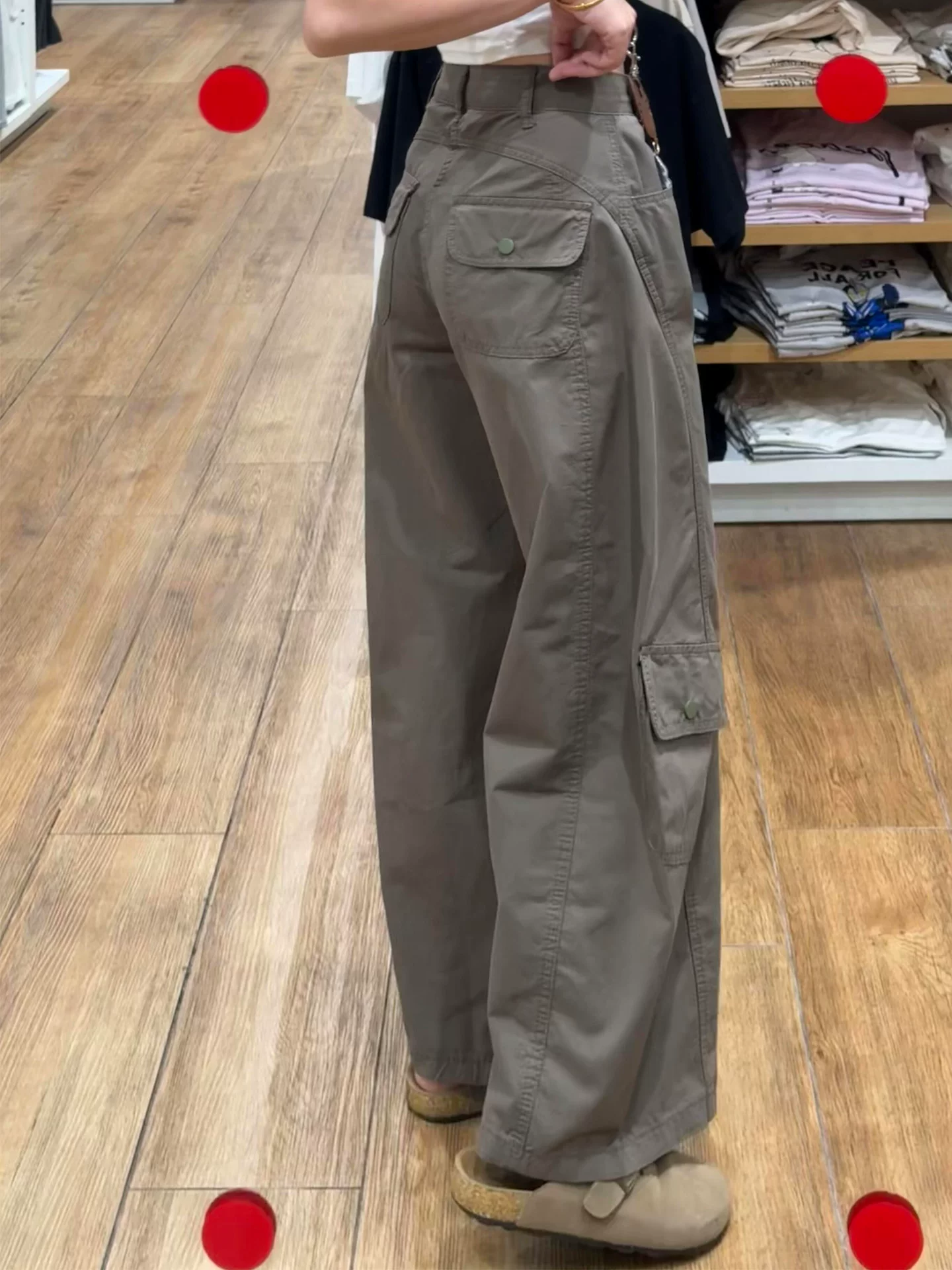 Quần scimitar thiết kế giản dị dành cho nữ, phong cách mùa thu mới, cỡ lớn, lưng cao, dáng rộng, mềm mại, tôn dáng, quần ống rộng kiểu công sở.