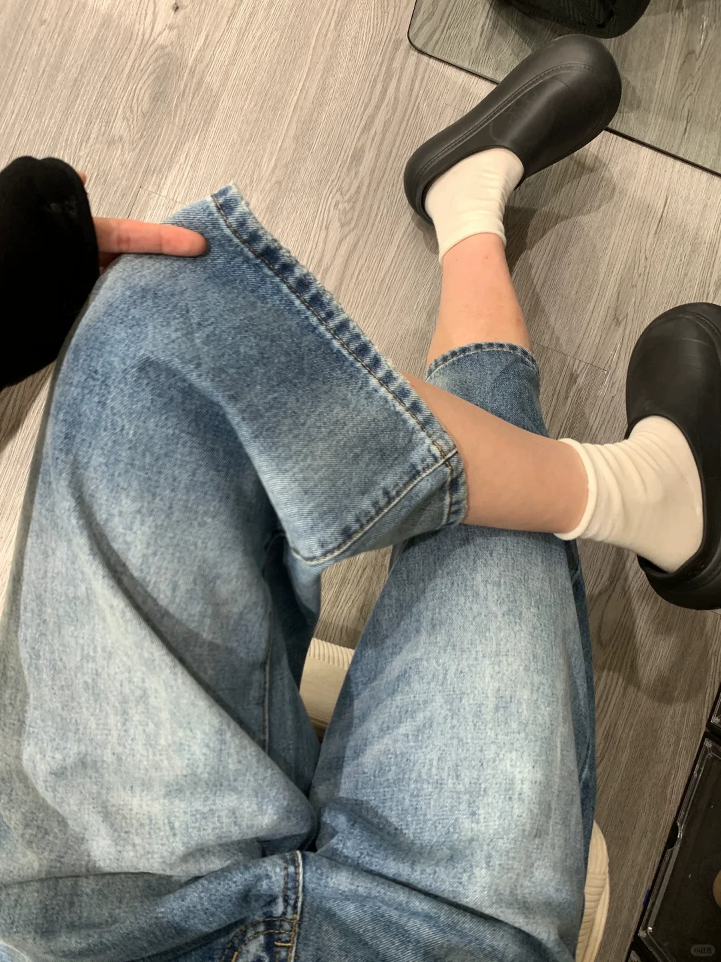 Quần denim crop kiểu cổ điển Mỹ dành cho nữ, cỡ lớn mùa hè, lưng cao, dáng rộng, tôn dáng, dáng quả lê, quần ống rộng dài tám phần.