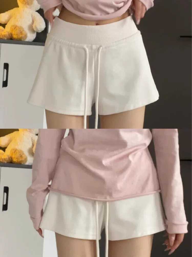 Quần short thể thao màu đen dành cho nữ, cỡ lớn mùa hè, cạp cao, dáng rộng, quần chữ A giảm béo, quần ôm hông tập yoga.