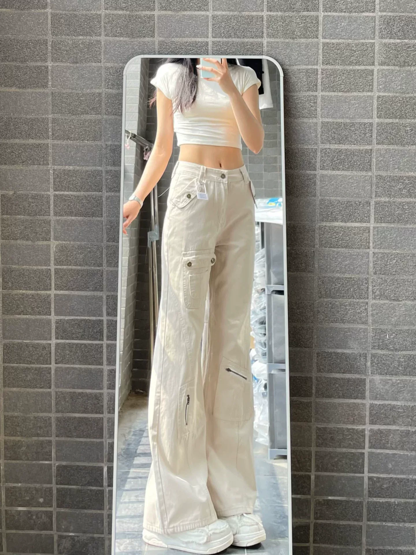 Quần jeans dáng rộng kiểu Mỹ dành cho nữ, thu đông 2025, size lớn, cạp cao, rộng rãi, không bó sát, quần ống rộng tôn dáng