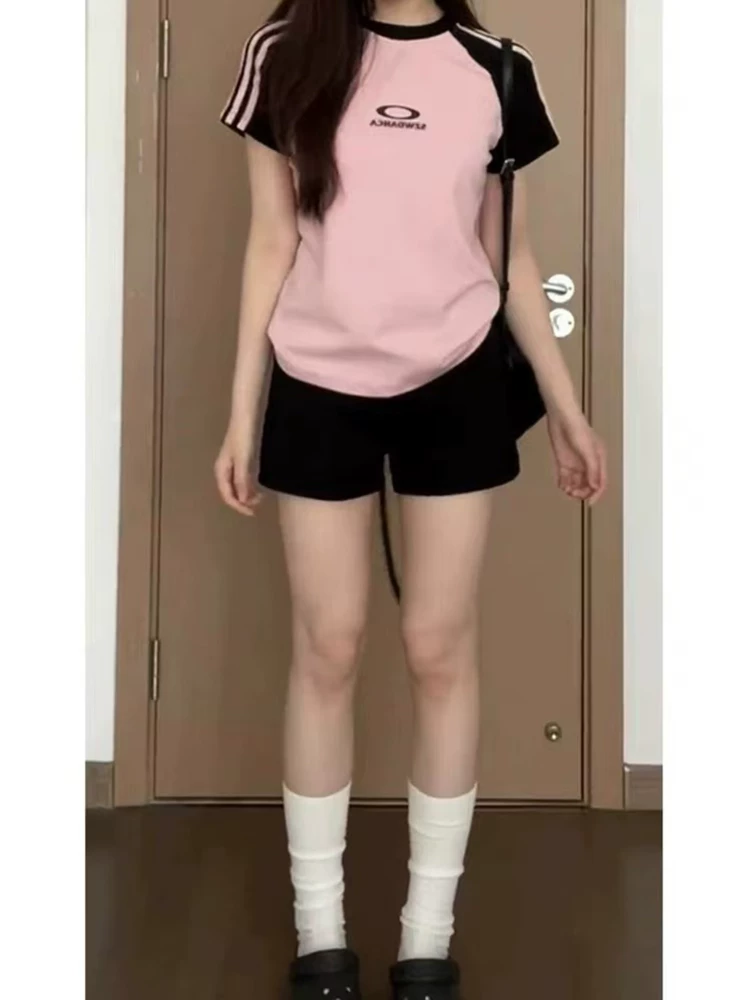 Quần short thể thao đen nữ mùa hè 2025, size lớn, cạp cao, co giãn, che hông, tôn dáng, mặc thường ngày