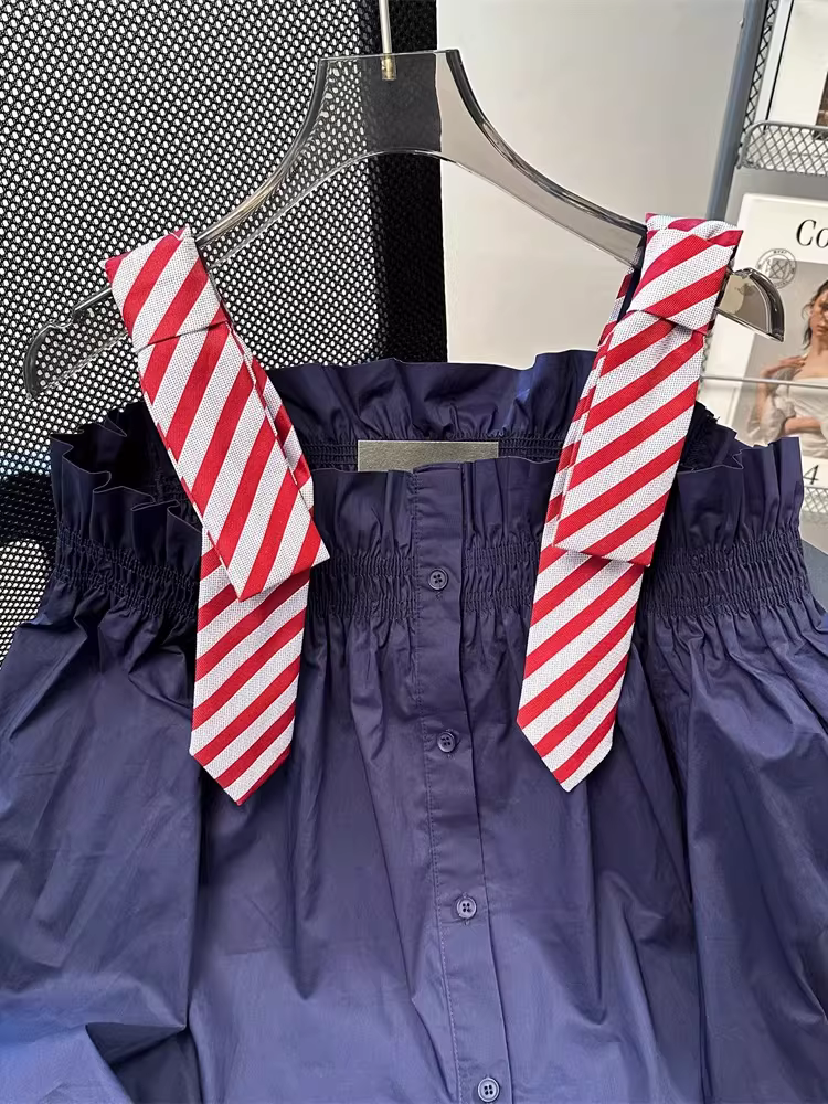 Áo sơ mi lệch vai phối màu tương phản cao cấp dành cho nữ mùa thu, áo sơ mi một vai siêu đẹp, độc đáo và đẹp mắt