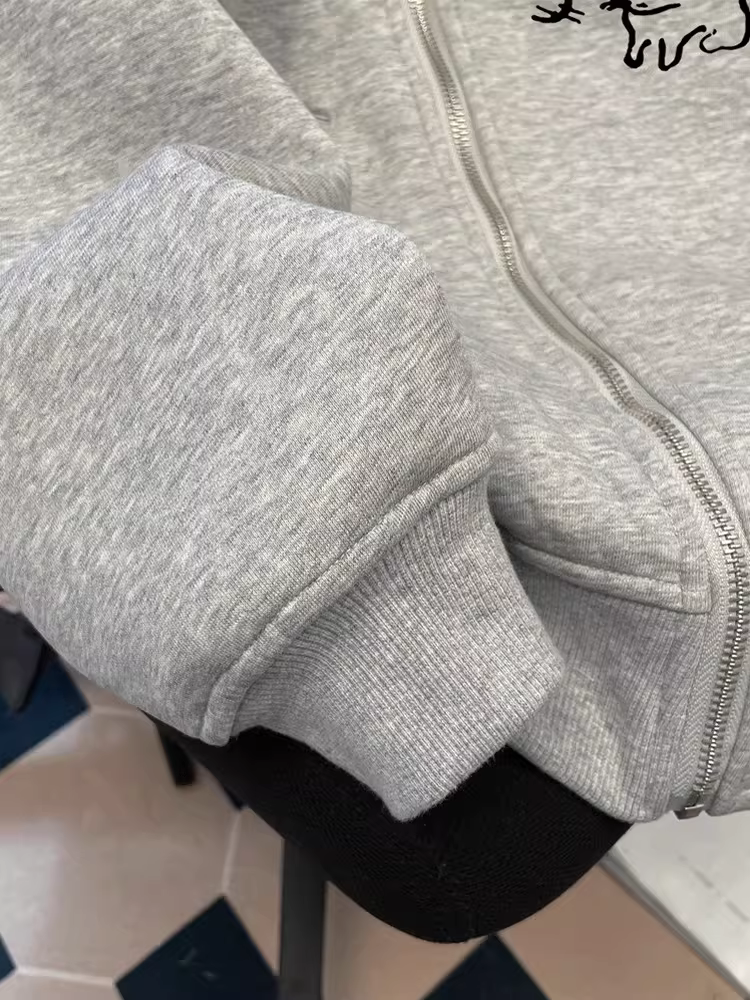 Áo khoác nỉ dày giữ ấm có mũ trùm đầu kiểu Hàn Quốc dành cho nữ, thu đông 2025, kiểu dáng rộng, bộ đồ đôi mới