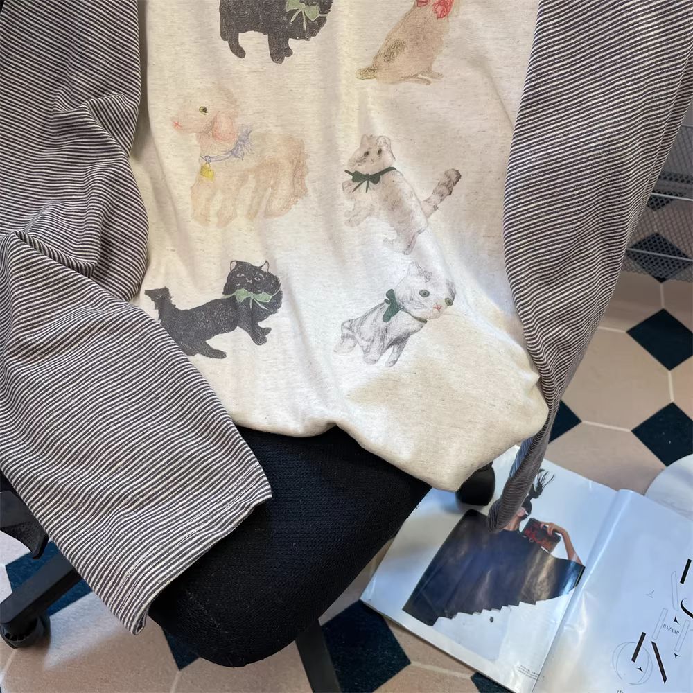 Áo dài tay mỏng chống nắng kiểu Hàn Quốc dành cho nữ, áo thun sọc raglan đa năng hợp thời trang mùa hè độc đáo sang trọng