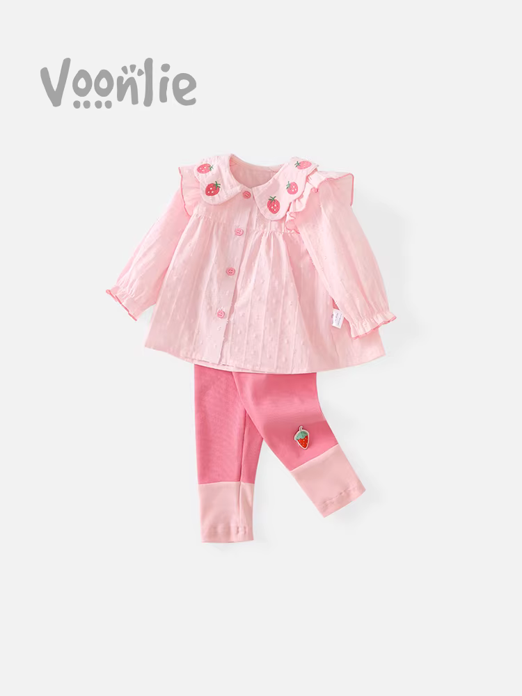 Bộ trang phục thu đông Fanli cho bé gái 2025, thời trang mới, kiểu dáng sành điệu, áo và quần hai mảnh cho bé sơ sinh, thích hợp cho mùa xuân và thu