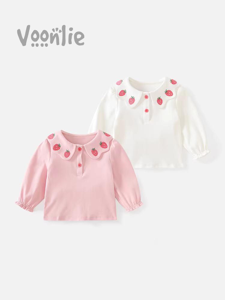 Áo thun dài tay Fanhle cho bé gái Thu 2025 Mẫu mới thời trang đa năng Áo lót trẻ em Áo bé gái cho mùa xuân và mùa thu