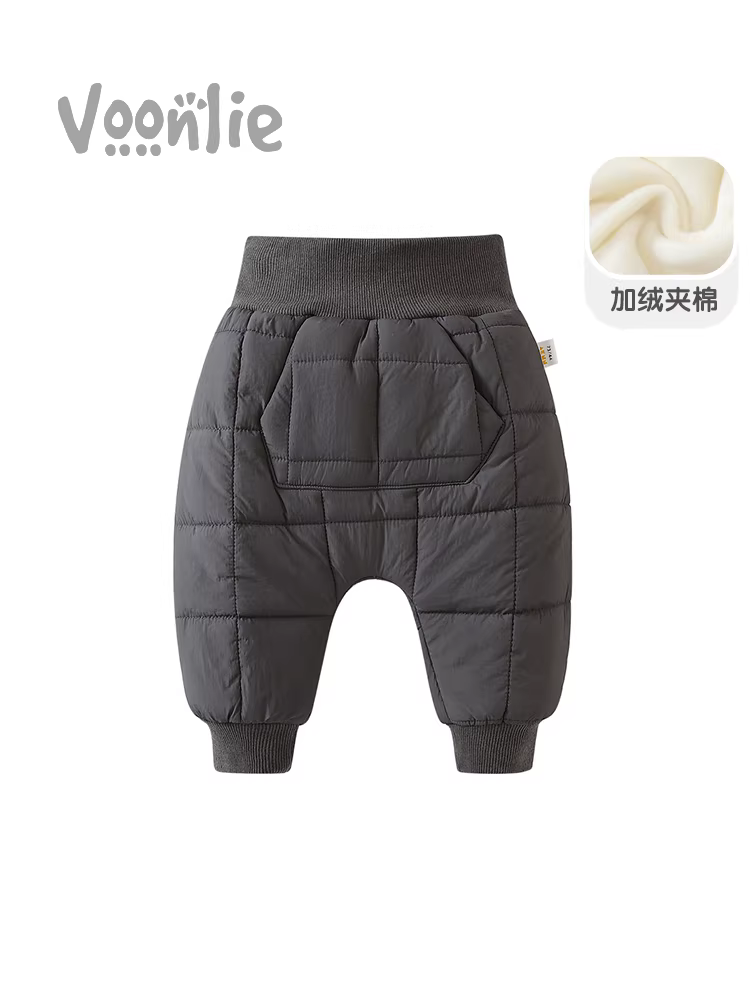 Quần dài bé Fanhle mùa đông 2025 mẫu mới bé trai và bé gái quần cotton bé lót lông cừu dày dặn ấm áp mùa đông