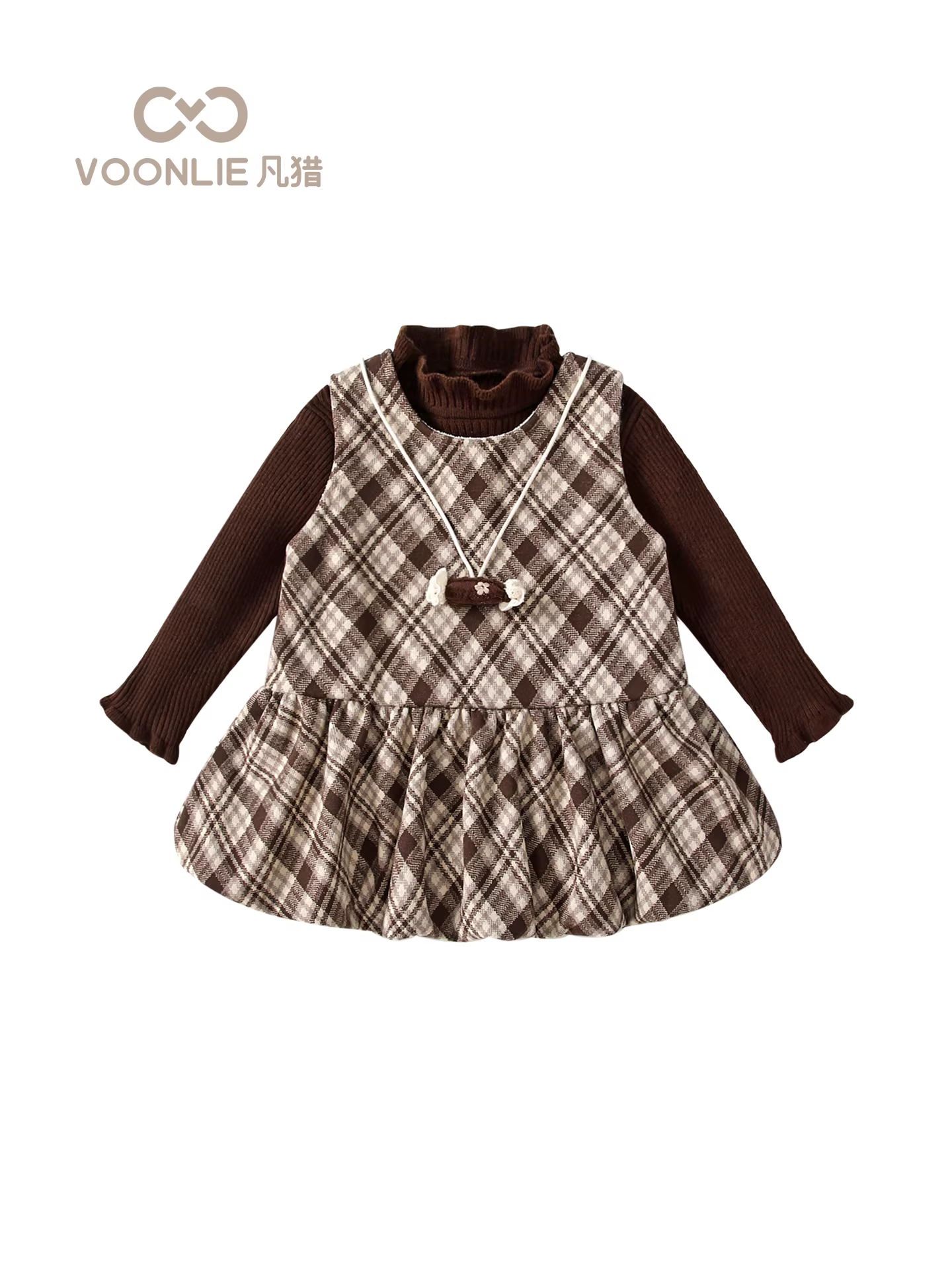 Váy bé gái Fanhai, trang phục mùa đông, kiểu dáng thời trang, váy liền thân lót lông cừu giữ ấm phong cách công chúa, váy bé gái sinh nhật 1 tuổi mùa đông