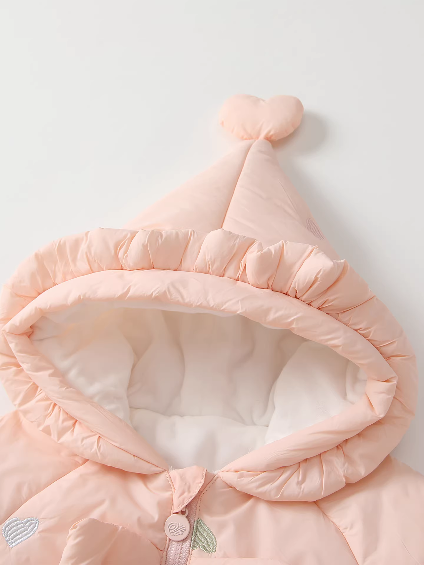 Fanhai quần áo trẻ em mùa đông trang phục sơ sinh bé gái lót lông cừu đệm bông áo liền quần đầy tháng trăm ngày có mũ trùm đầu áo liền quần mùa đông