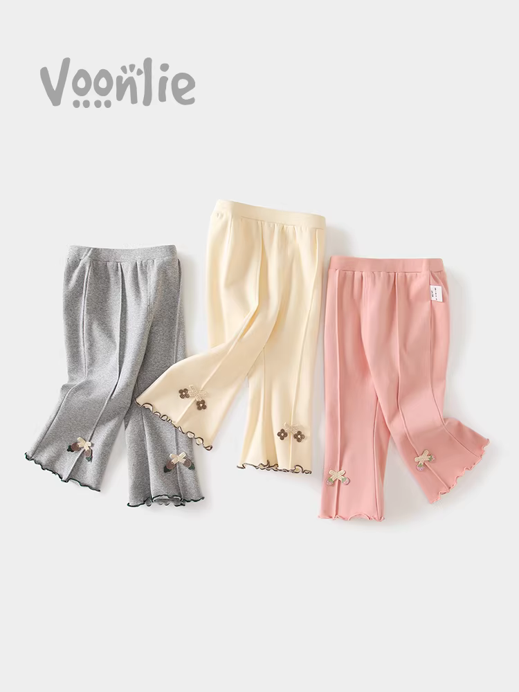 Quần Bé Gái Fanhle Thu Đông 2025 Quần Legging Mới Cho Bé Tập Đi Quần Âu Quần ống loe trẻ em Xuân Thu