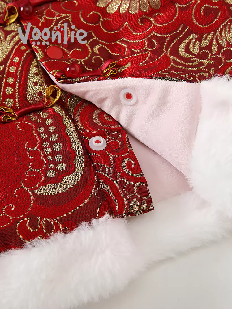 Áo ghi lê cho bé gái mùa thu đông, áo ghi lê phong cách Trung Hoa thời trang cho bé trai và bé gái, áo ghi lê cho bé mừng năm mới, áo ghi lê trẻ em, áo ghi lê ấm có đệm cho trẻ sơ sinh.