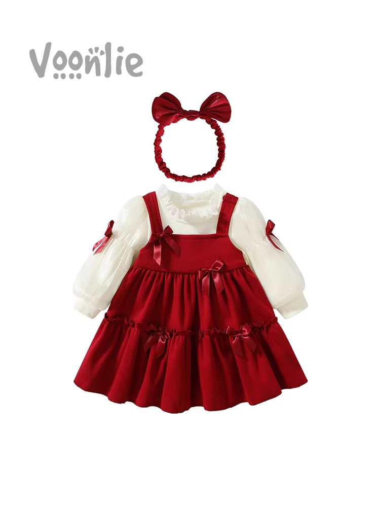 Váy bé gái Fanhai Thu Đông Thời trang Váy bé gái một tuổi Lễ kỷ niệm sinh nhật Trang phục năm mới Váy công chúa trẻ em