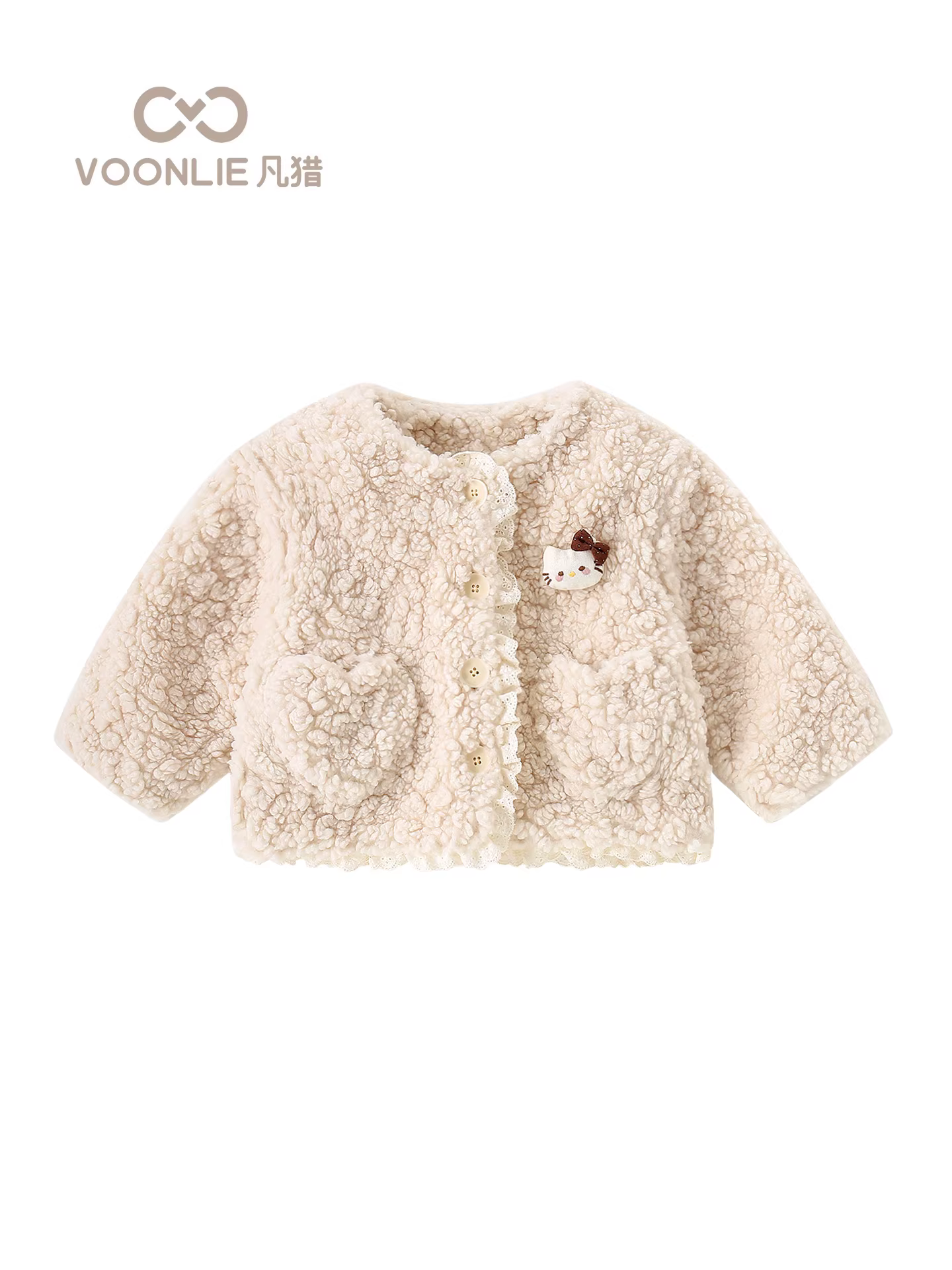 Áo khoác mùa đông Fanhle cho bé gái 2025, thời trang mới, áo ấm lót lông cừu cho mùa đông