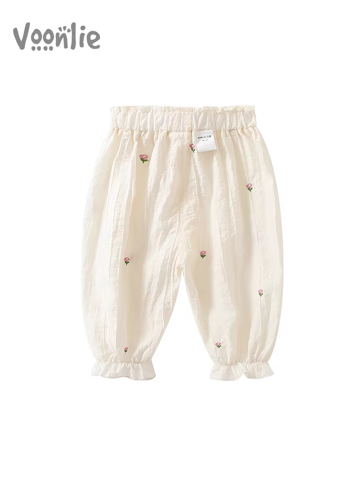 Quần chống muỗi cho bé gái mặc hè 2025 kiểu mới quần áo trẻ em mặc ngoài kiểu đèn lồng quần trẻ em chín phần mùa hè kiểu mỏng